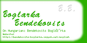 boglarka bendekovits business card